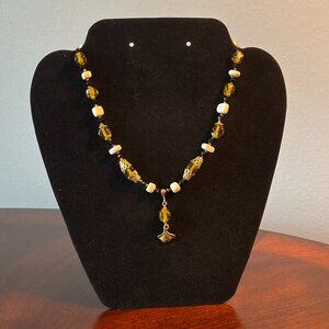 Handmade Beaded Necklace - Ginkgo Leaf